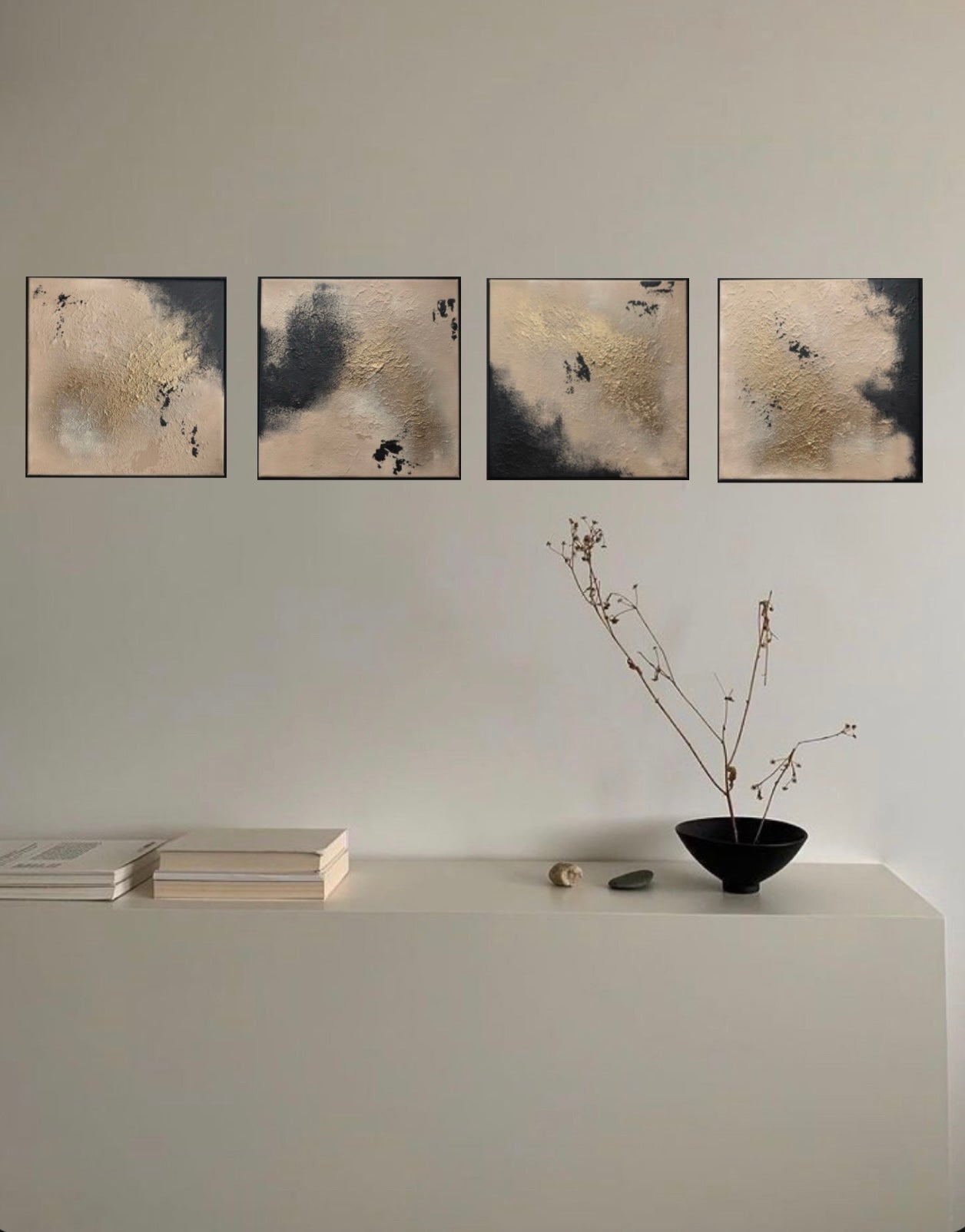 "Connected" four pieces 30 x 30cm