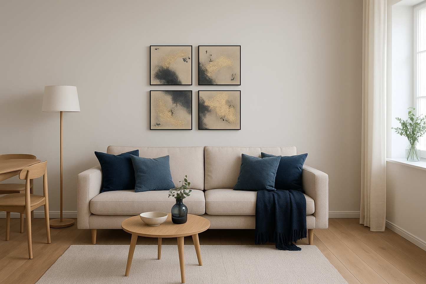 "Connected" four pieces 30 x 30cm